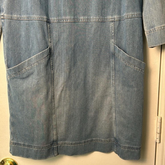 AG Adriano Goldschmied Washed Denim Knit Cacoon Shift Dress Size Medium - Picture 3 of 7